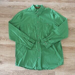 Territory Ahead Shirt Mens LT green Corduroy Waffle Grid Thick Long Sleeve